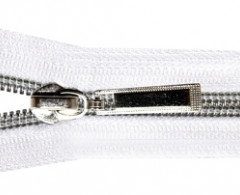 Молния спираль Т-7 декор. 60см (100шт) серебро