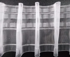 Шторная тесьма 100мм №1033-О органза равномерная 2 нитки (кор.18 шт по 50 метр)